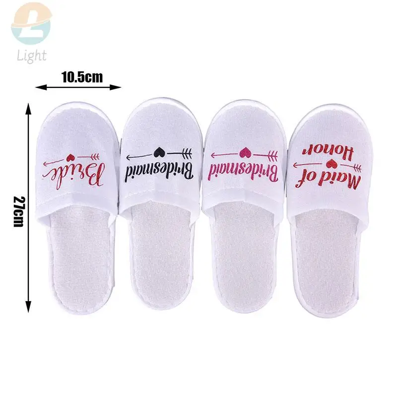 1Pair Bride Wedding Decoration Bridesmaid Party Slippers Ladies Party Supplies Bathroom Accessories Set New