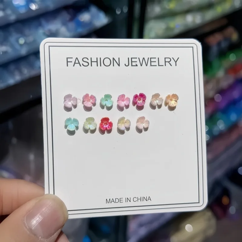 50pcs popular nail charms jewelry decorative small accessories 3mm petals 6mm dried flowers handmade DIY nail art