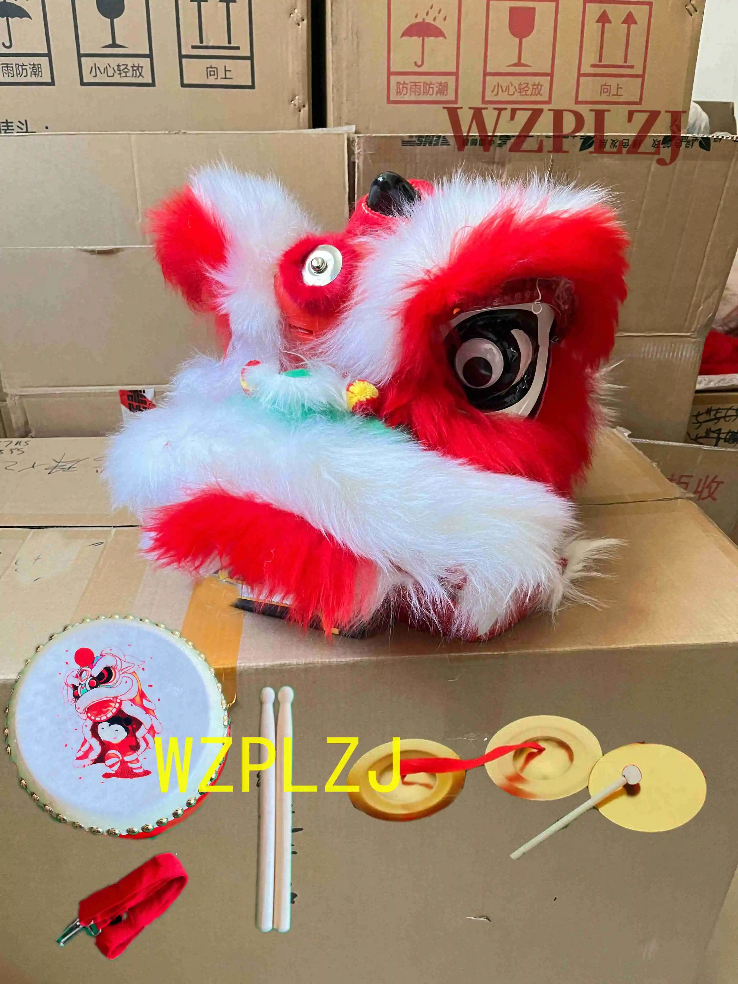 park-game-12inch-lion-dance-costume-drum-gong-cymbals-3-5-age-kid-child-park-gift-party