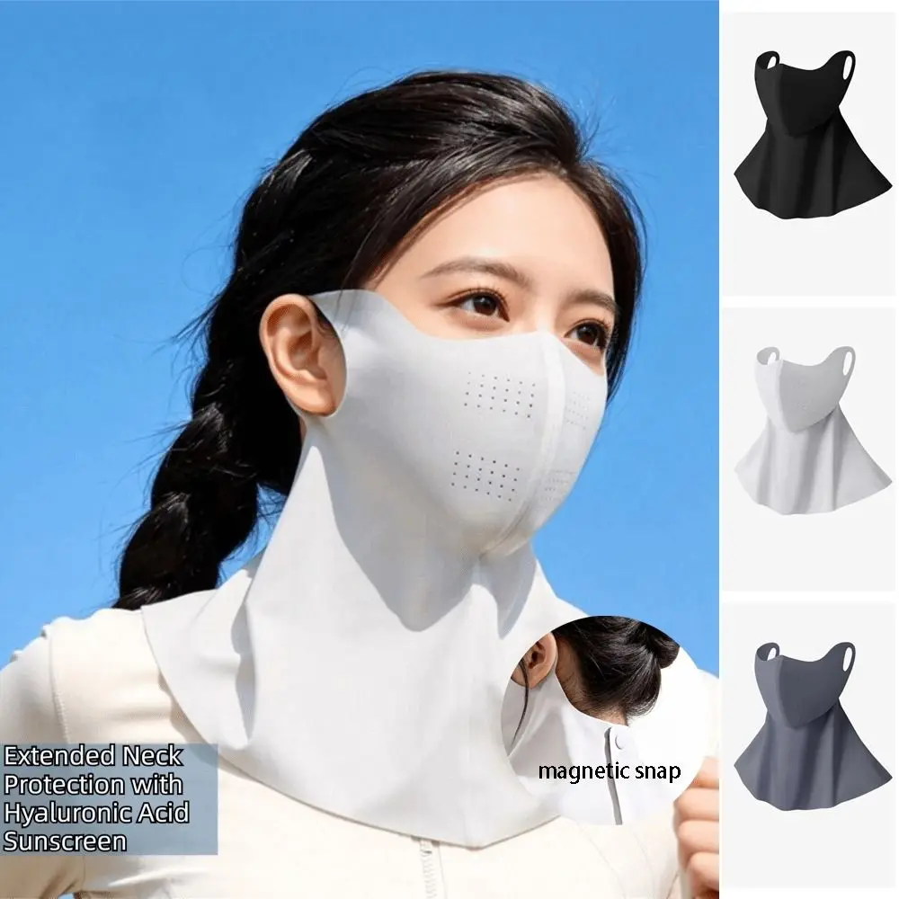 

Adjustable Summer Ice Silk Mask Breathable Neck Anti UV Face Cover Sunshade Sunscreen Veil Sunscreen Face Scarf Women/Girls