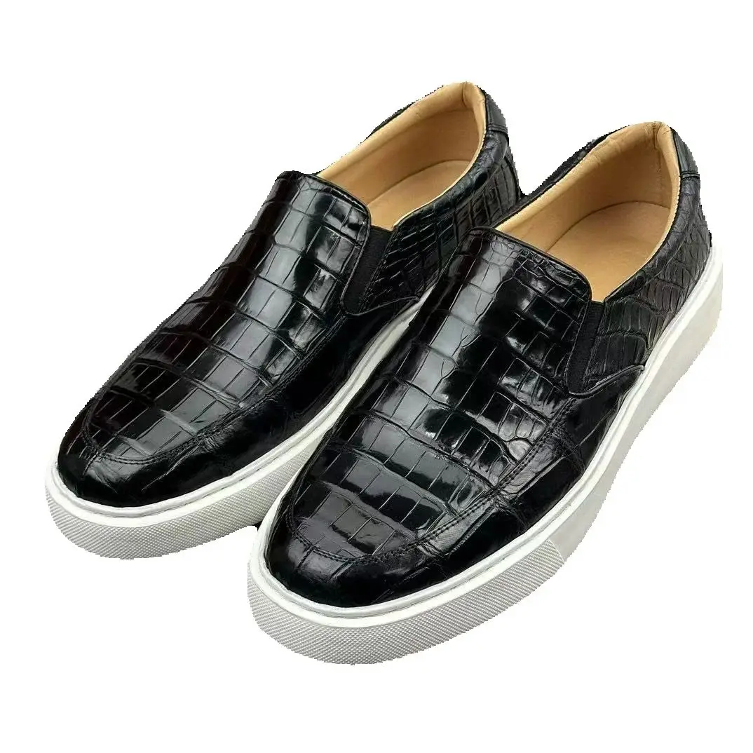 

Новое поступление 2025 года, модная повседневная обувь из крокодиловой кожи, мужские кроссовки из натуральной кожи pdd669