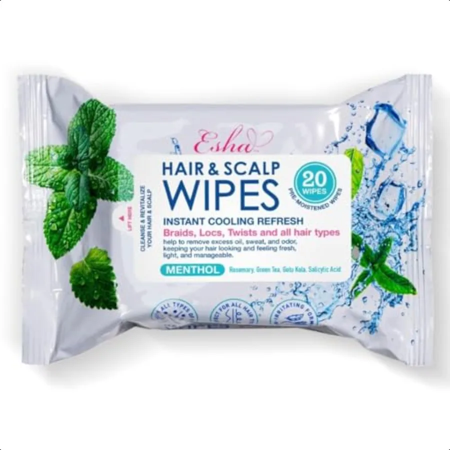 

Hair Scalp Wipes: Instant Cooling Refresh for Braids Locs Twists All Hair Types Stay Cool Stylish and Confident