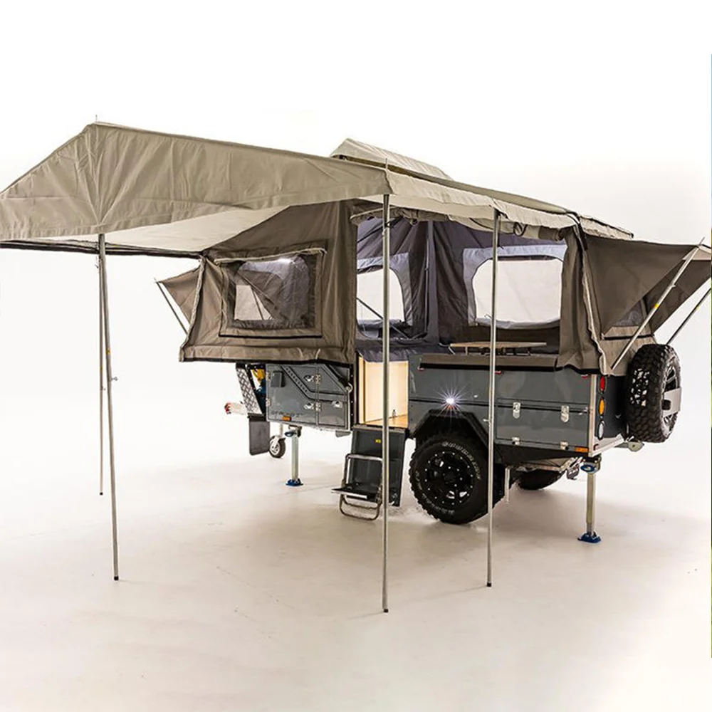 CUCKOO Folding Inflatable Canvas Tent Outdoor Waterproof Four Seasons(no Included Trailer) Camper Tent House RV Trailer Tent