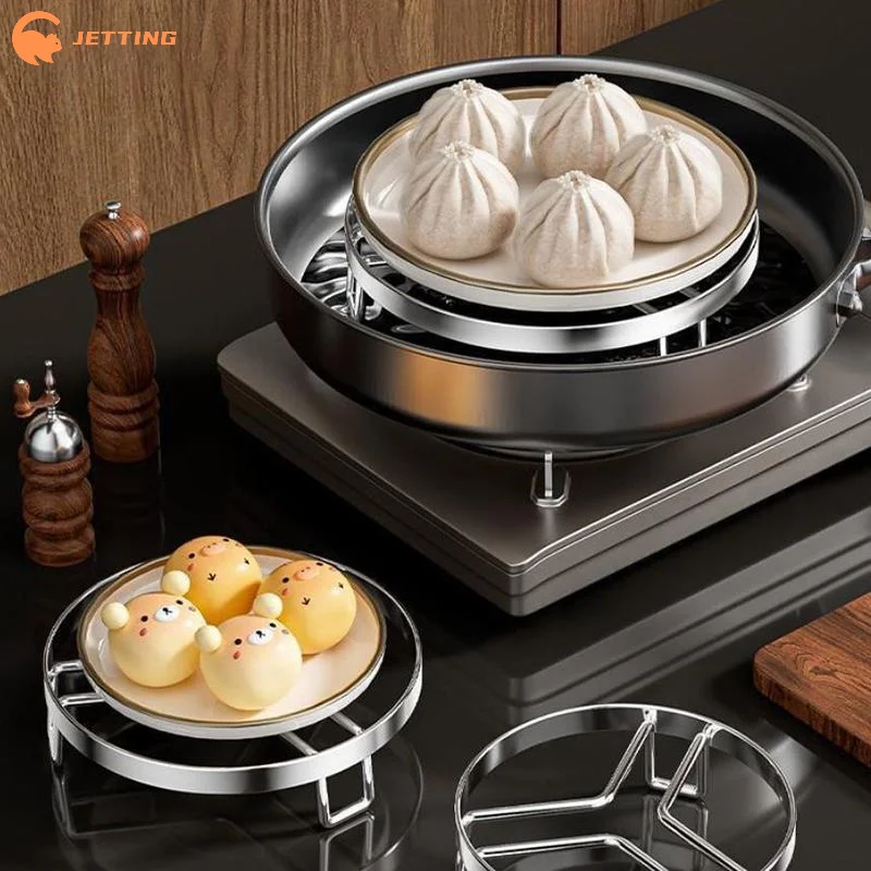 (New) 1Pcs Stainless Steel Steamer Rack Heavy Duty Round Dur