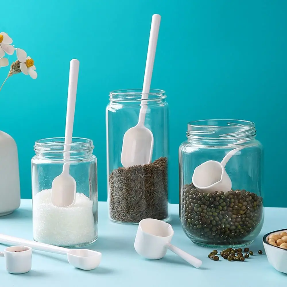 2Pcs Durable Kitchen Gadgets Measuring Spoon Salt Washing Transparent Powder Spoon 5-15ml with Scale Pet Feeding Scoop