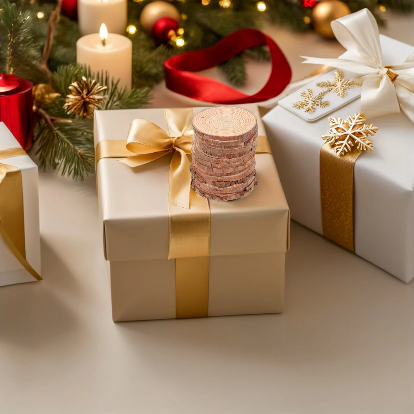 

30 шт. круглые деревянные для поделок, маленькие круги, диски, ломтики, незаконченная природа с отверстием, натуральные отверстия