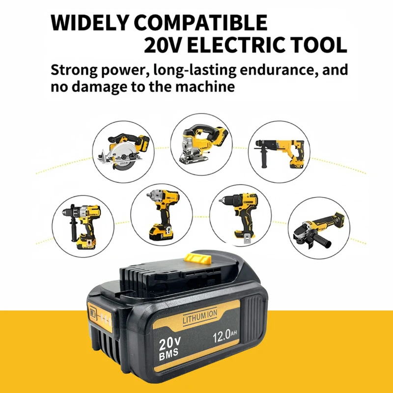 For DeWALT Battery 20V/18V 6.0Ah 8.0Ah 12.0AH MAX FlexVolt for DCB200 DCB206 DCB606 DCB205 DCB206 DCB209 DCB182 Power Tool