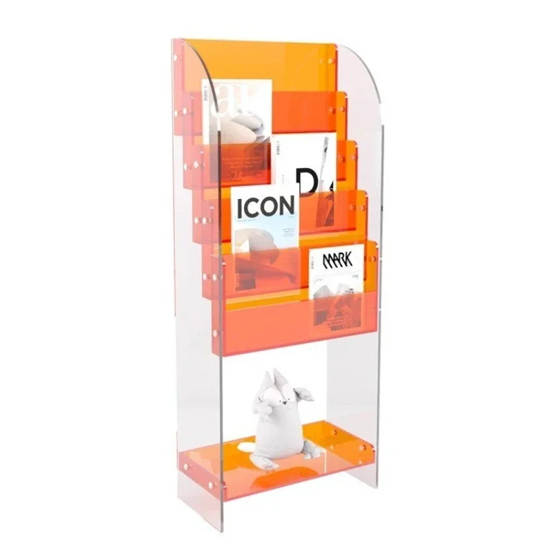 رف عرض تخزين مجلة أكريليك مصمم من الشمال، رف كتب أرضي للكتب الصورة متعدد الطبقات للأطفال #1