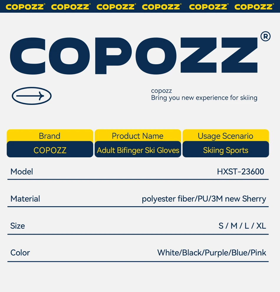 COPOZZ Verbesserte Verdickte Skihandschuhe Winter Herren Damen 3M Thinsulate Thermische Snowboardhandschuhe Wasserdichte Warme Fäustlinge Skihandschuhe – Detail 8