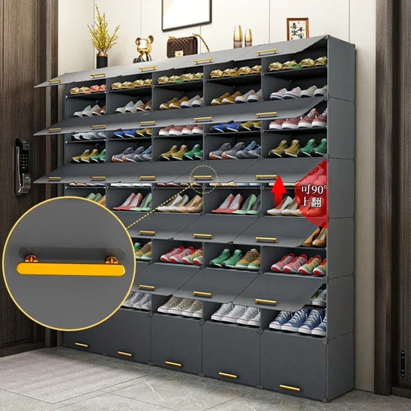 Multifuncional Narrow Shoe Rack, Metal Iron File, maca Multicamadas, Zapatero Móveis Modulares, Luxo Branco