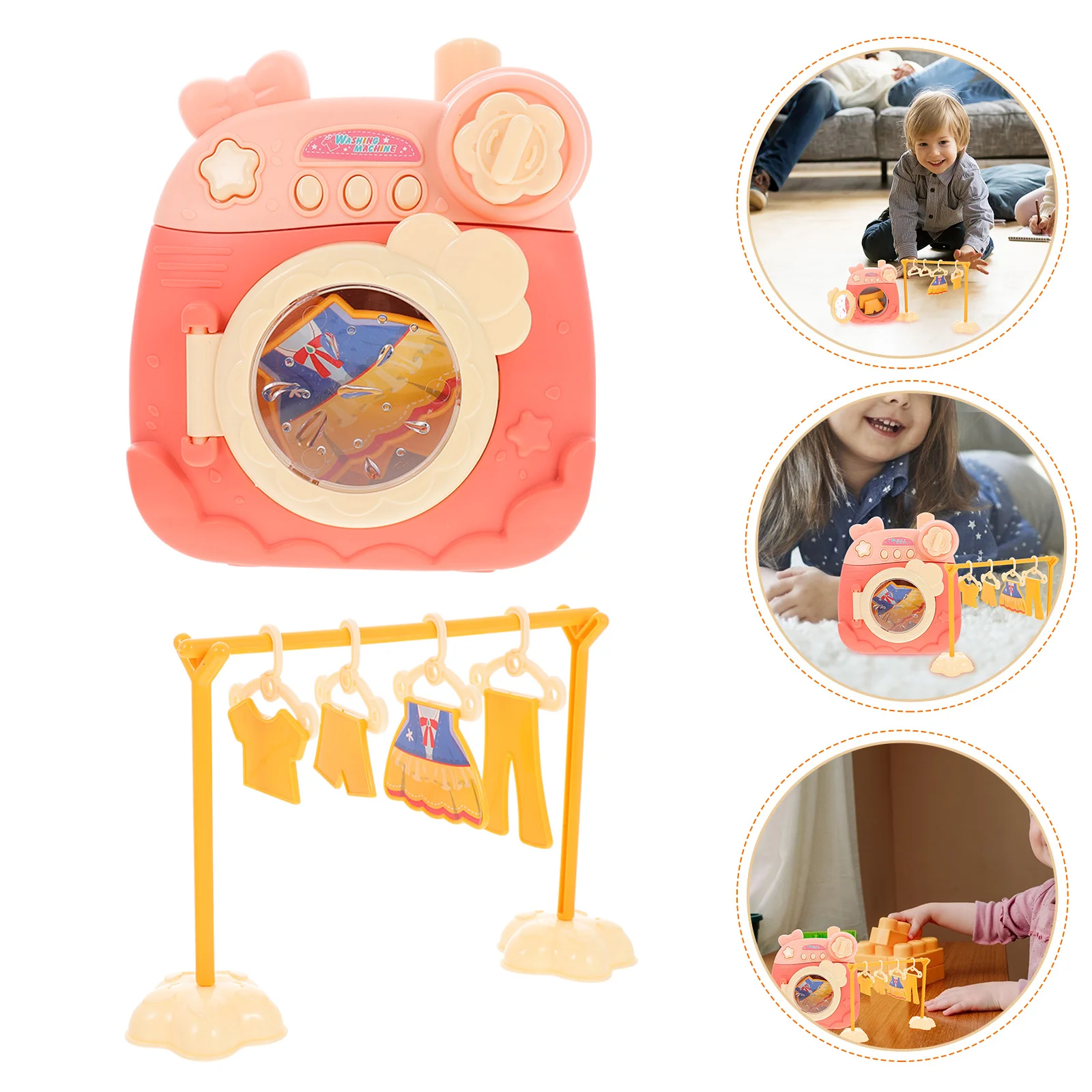 Decorative Laundry Machine Toy Mini Washing Childrens Toys Educational Playing House Housekeeping Washer