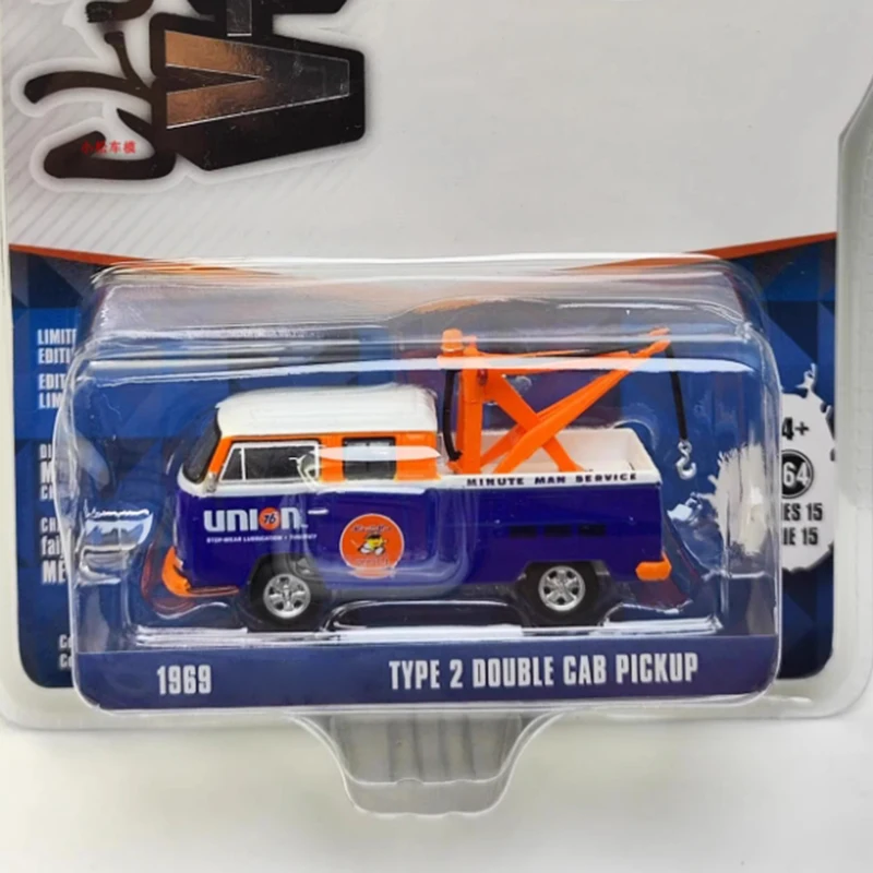 

Greenlight 1/64 1969 ТИП 2 T2 Пикап с двойной кабиной, коллекция моделей автомобилей из сплава, украшенные праздничные подарки, игрушки