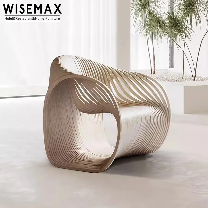 WISEMAX Furniture Luxury Design Showroom Display Furniture Designer Furniture Single Sofas Wood Art Chair Italy for Home Hotel