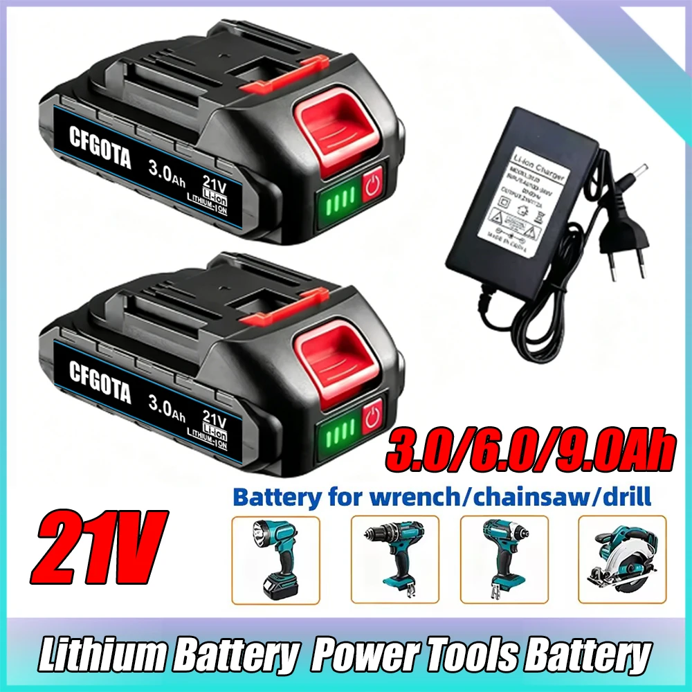 21V Battery Pack 5S2P Li-ion 3000mah 6000mah 9000mah Fast Charging Safety Certified for Makita 21V Electric Drill/Driver Tools