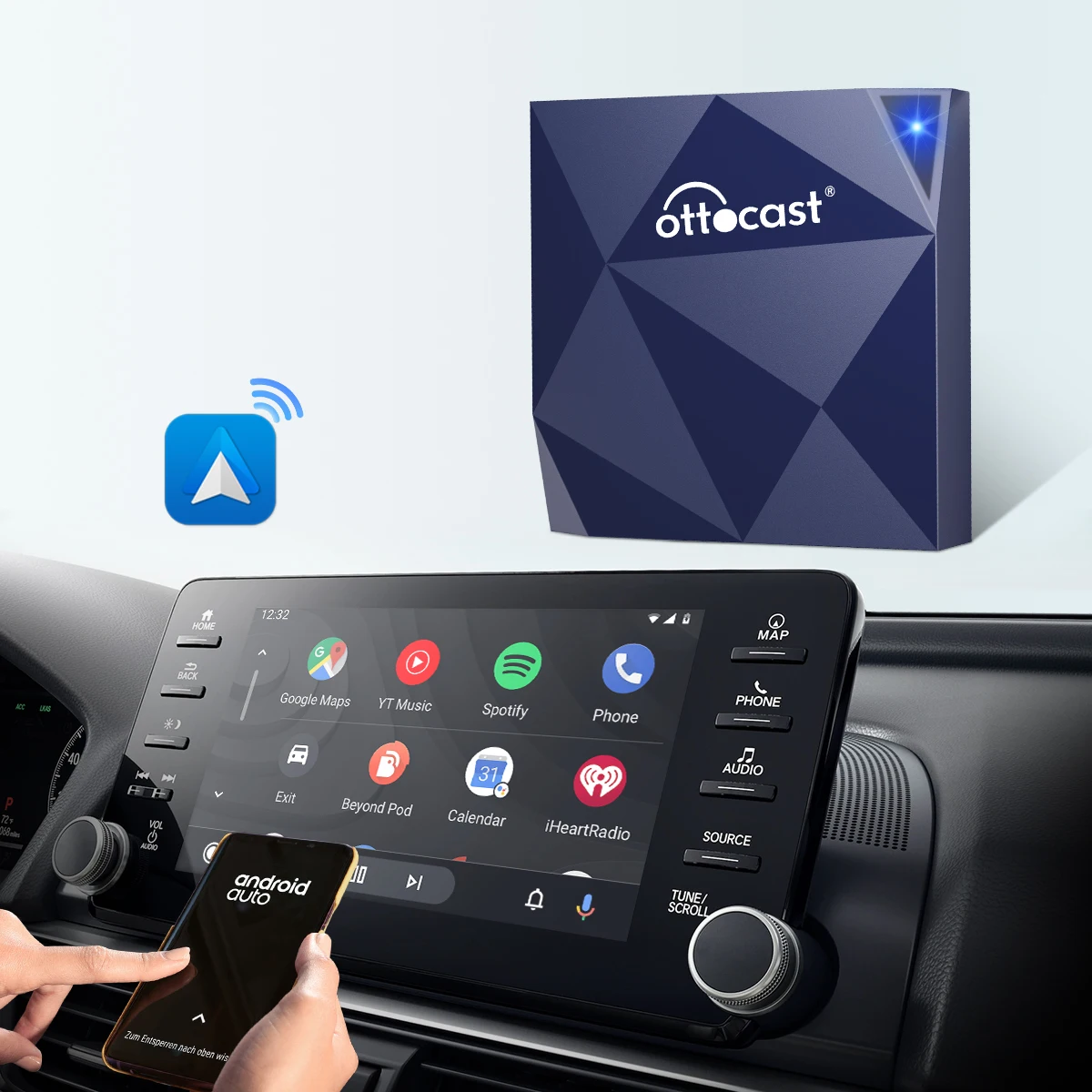 

OTTOCAST A2A Android Auto Wireless Adapter Car Intelligent System Car Accsesories Dongle Plug and Play