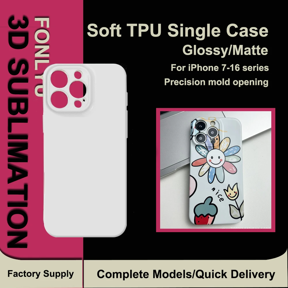 

Fonlyu 10pcs Soft TPU Phone Cases for iPhone 16 15 14 13 12 11 X XS XR X 8 7 Series for 3D Sublimation Machine DIY Single Covers