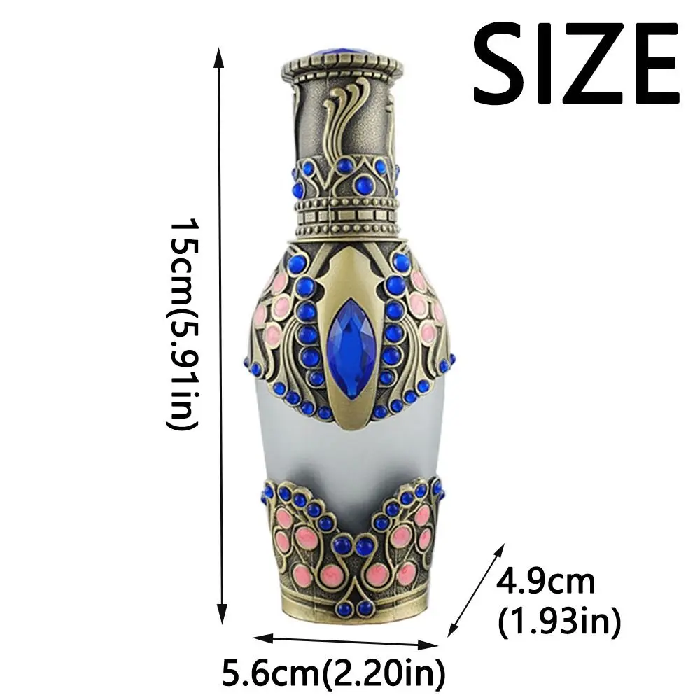 Vintage Perfume Spray Bottle Arab Style 60ML Essential Oil Dropper Refillable Pressed Head Perfume Storage Container