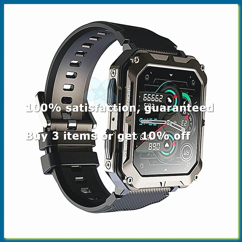 ●C20 Pro Smart Watch Voice Assistant BT Wireless Call Business Outdoor Sports IP68 Waterproof Watch for Android/IOS