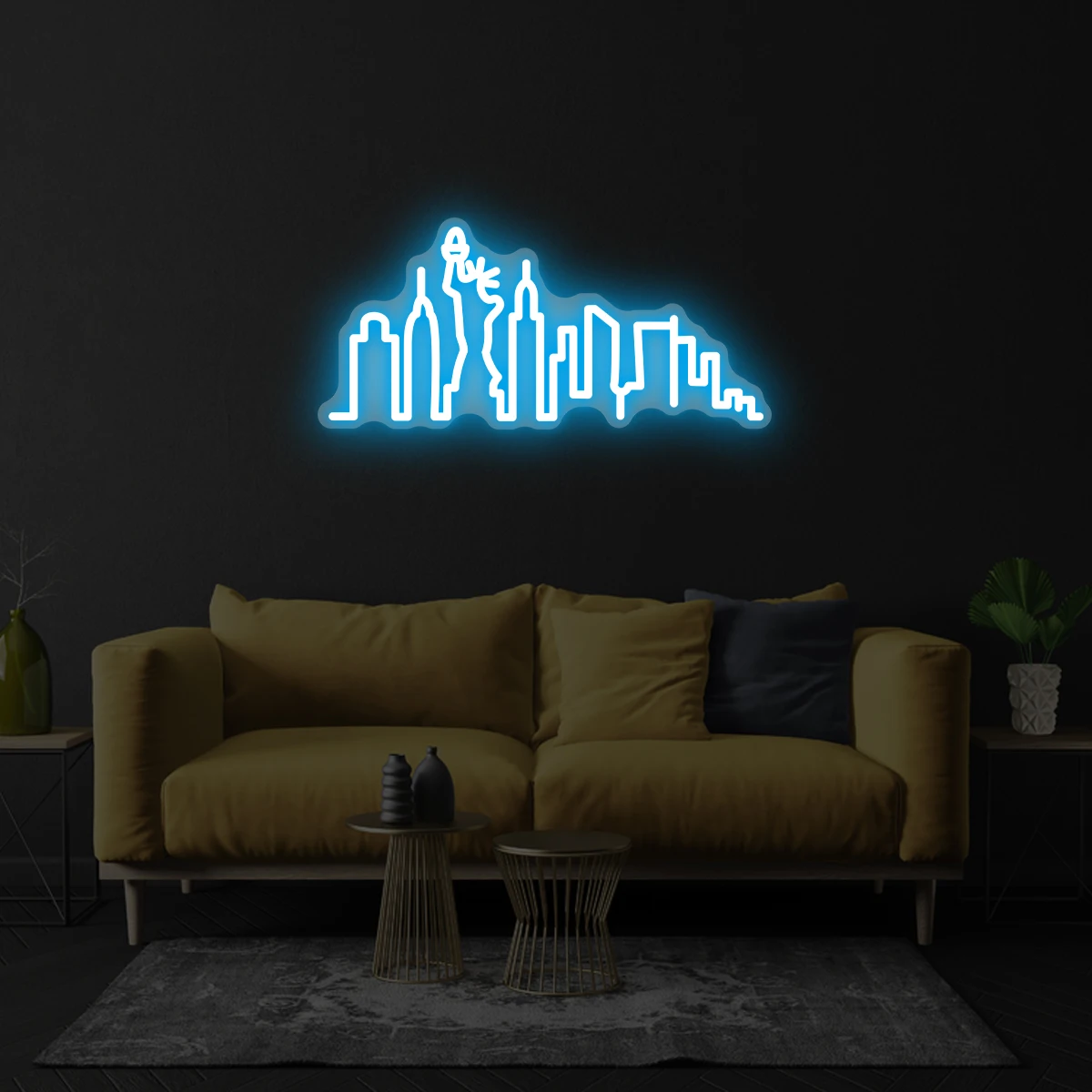 City silhouette neon lights custom made for room decor, party, bar, indoor atmosphere, LED neon lights create an atmosphere