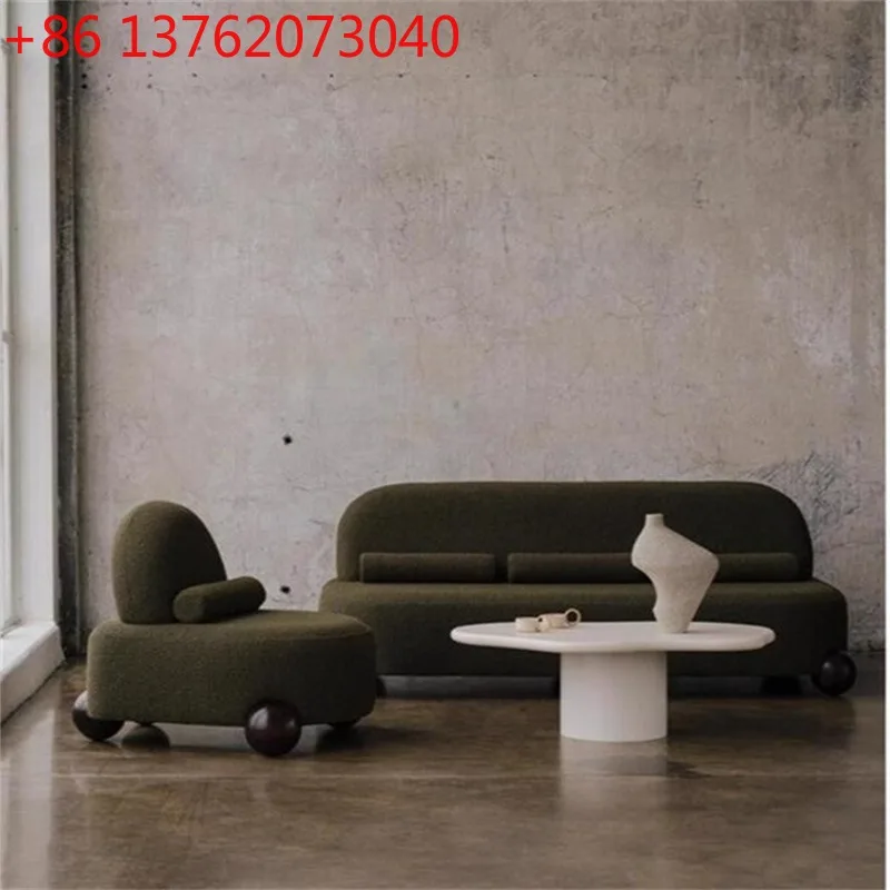 

Retro solid wood armchair sofa modern simple fabric living room leisure chair