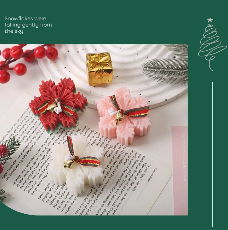 

EAIXRLECOG Рождественские снежинки ароматерапевтические свечи оптом креативные свечи ароматерапевтические свечи ручной работы