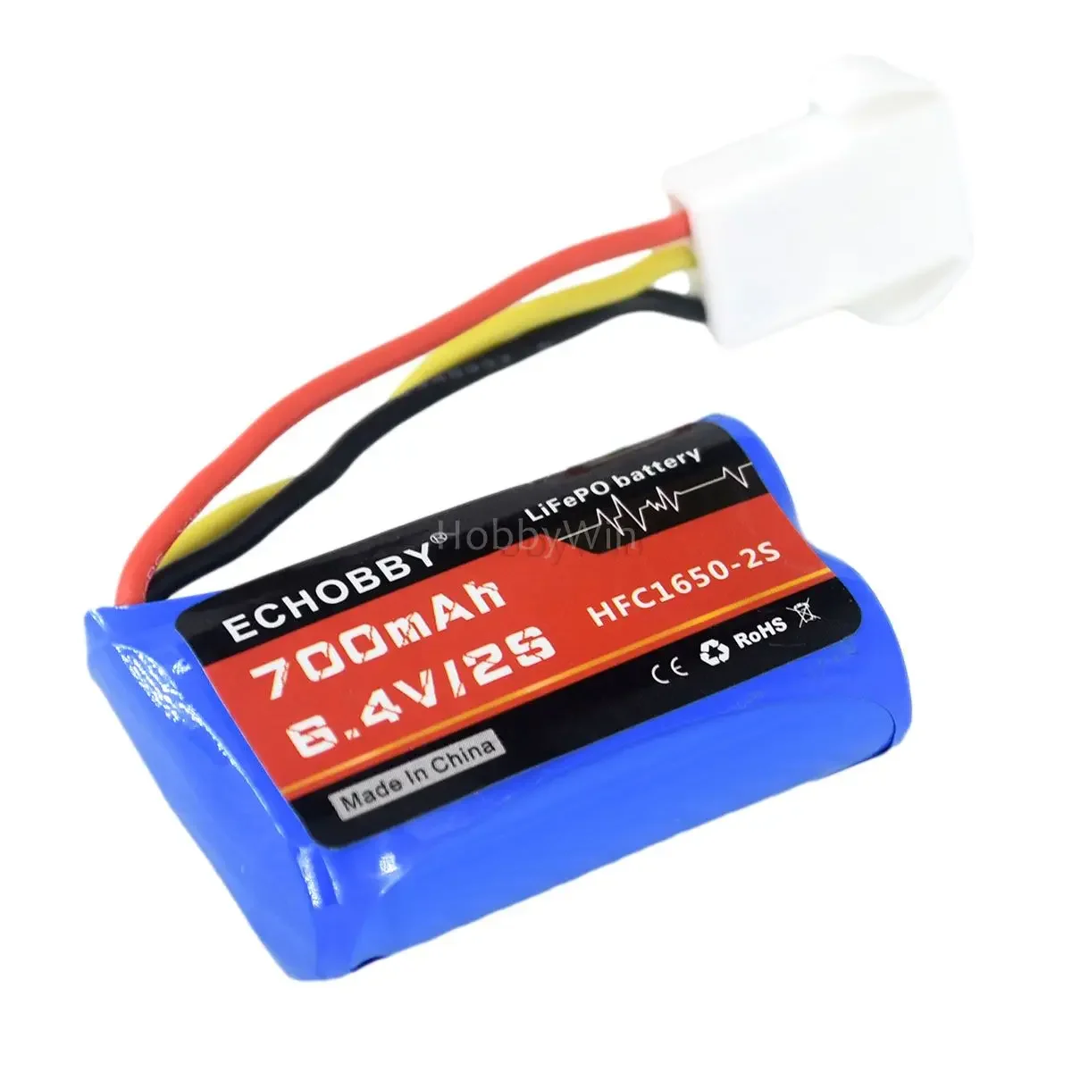 6.4V 2S 700mAh HFC16500 LiFePO Battery EL4.5 3P female plug for RC Car Truck Boat