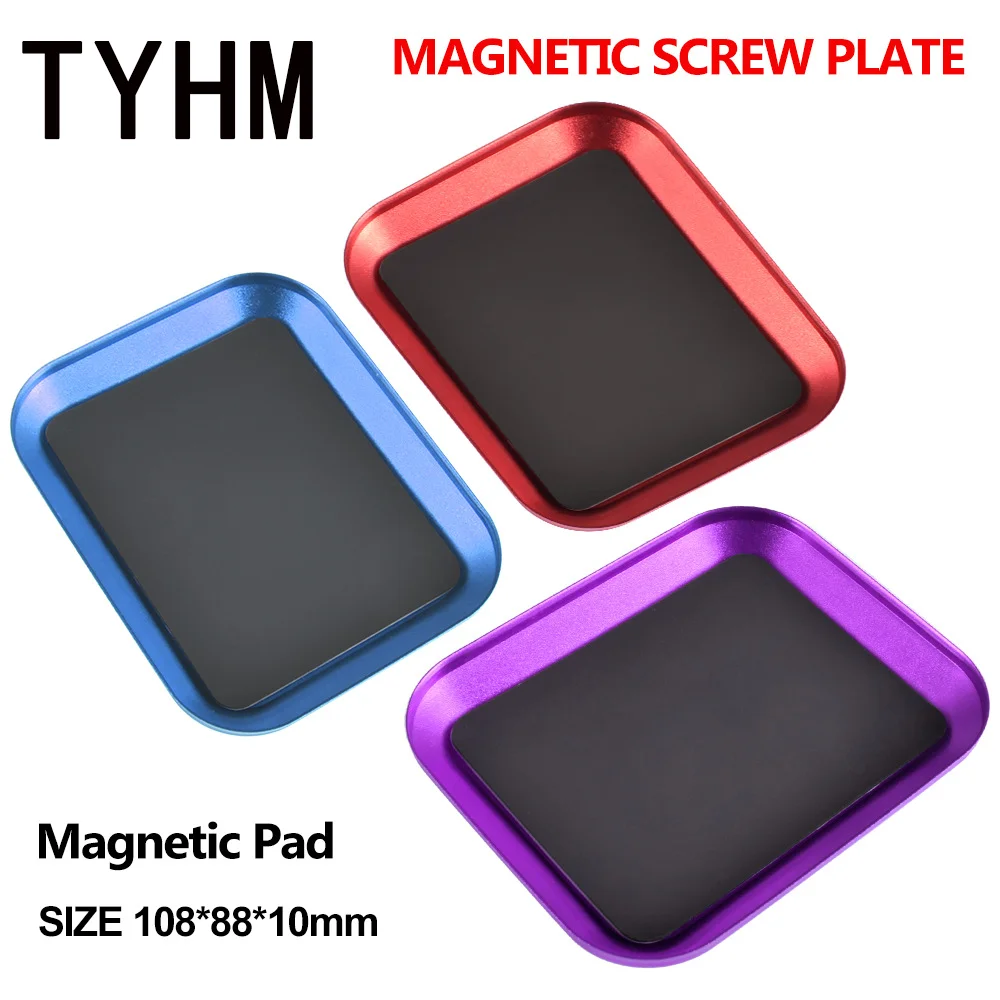 RC Screw Tray with Magnetic Pad Aluminum Magnet Screw Tray Storage Plate for RC Aircraft, Automotive, Boat Repair Tools