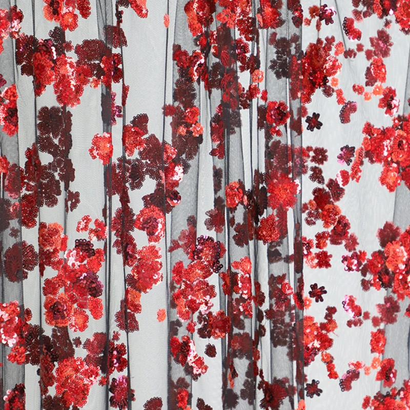 

Вышитая сетчатая ткань, блестящее платье, свадебный фон, дизайнерская ткань для двора, пошив одежды, оптовая продажа ткани