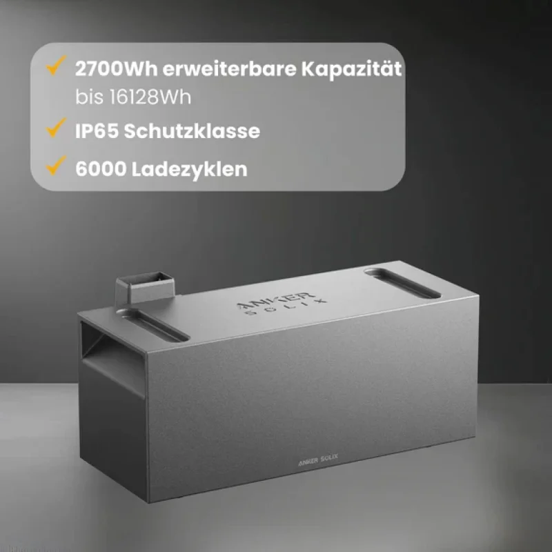 Anker SOLIX BP2700 2.688 Wh LiFePO4 Erweiterungsbatterie für Balkonkraftwerk, IP65
