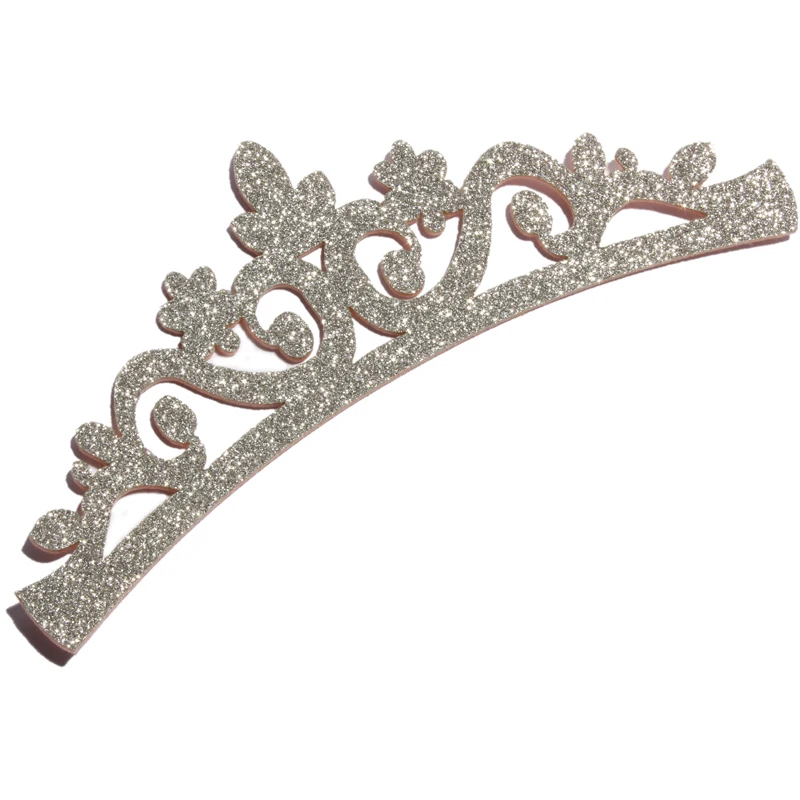 10PCS 7 Colors 18cm Fashion Glitter Nonwovens Felt Crown Patches for Garments Decoration Newborn Vintage Shiny Crown Appliques