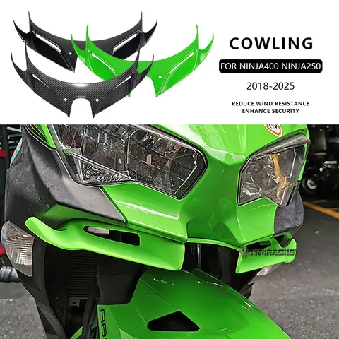 Ninja 400 Front Wing For KAWASAKI Ninja250 NINJA400 2018-2023 Fairing Winglets Aerodynamic Mouth Shell Cover Protection Guards