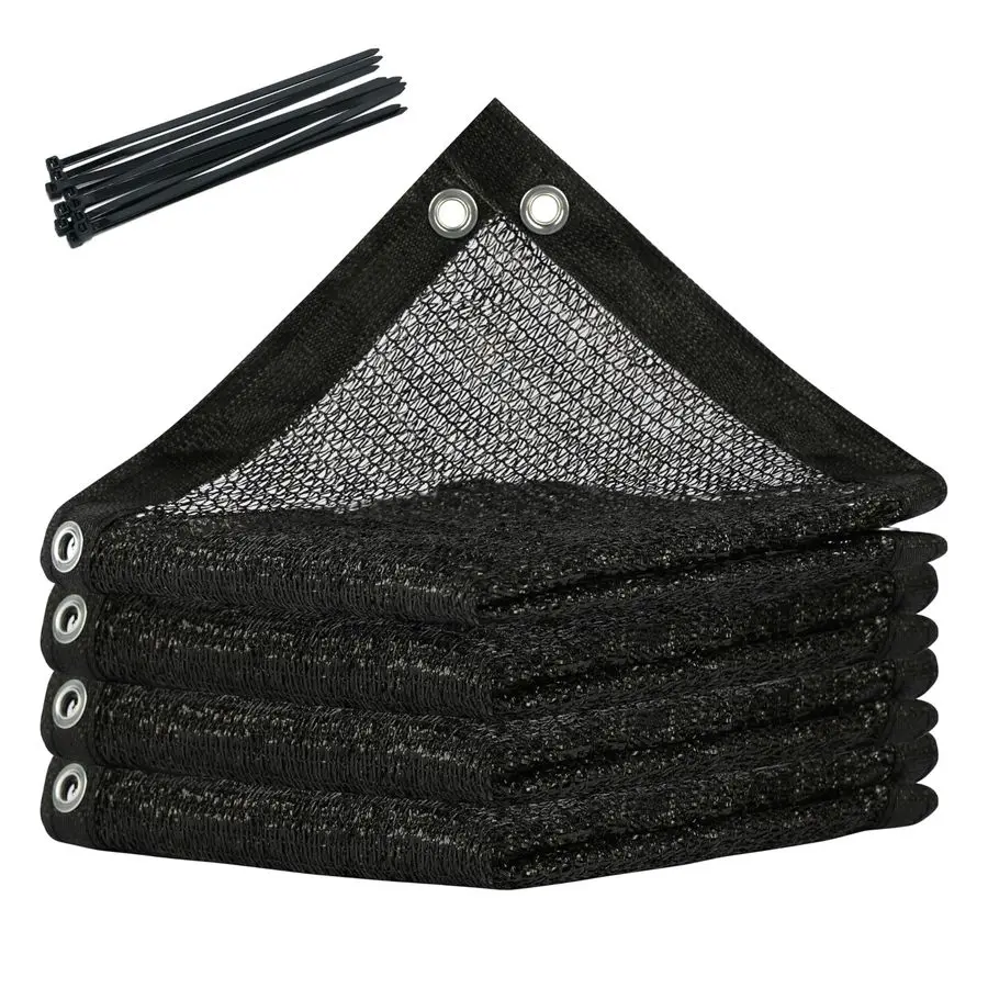 

50 Black Shade Cloth, 10FT x 12FT Mesh Tarp, UV Resistant Netting with Upgrade Grommets for Plant Cover, Greenhouse, Chicken Coo