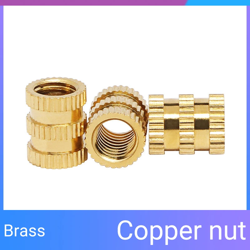 M2 M2.5 M3 M4 M5 M6 Hot Melt Nutsert Injection Molding Knurled Embedded Copper Heat Thread Nuts Inserts Brass Insert Nut