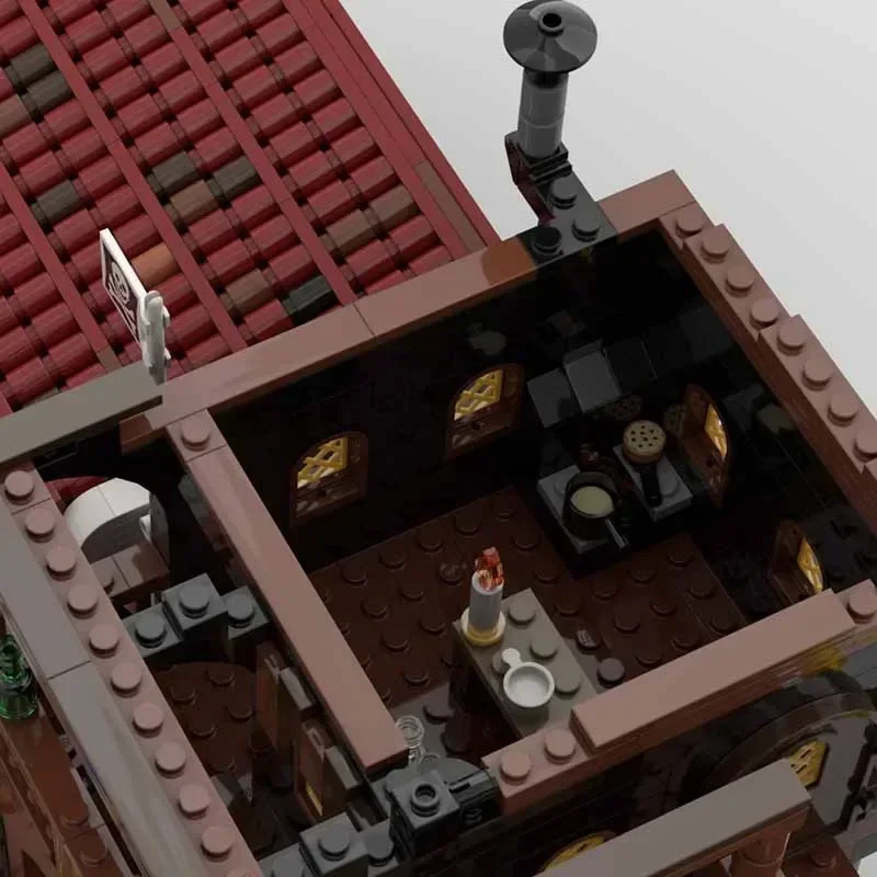 Mittelalterliche Modell Moc Bausteine Barracuda Bay Dock Und Taverne Technologie Modulare Blöcke Geschenk Weihnachten Spielzeug DIY Sets Montage