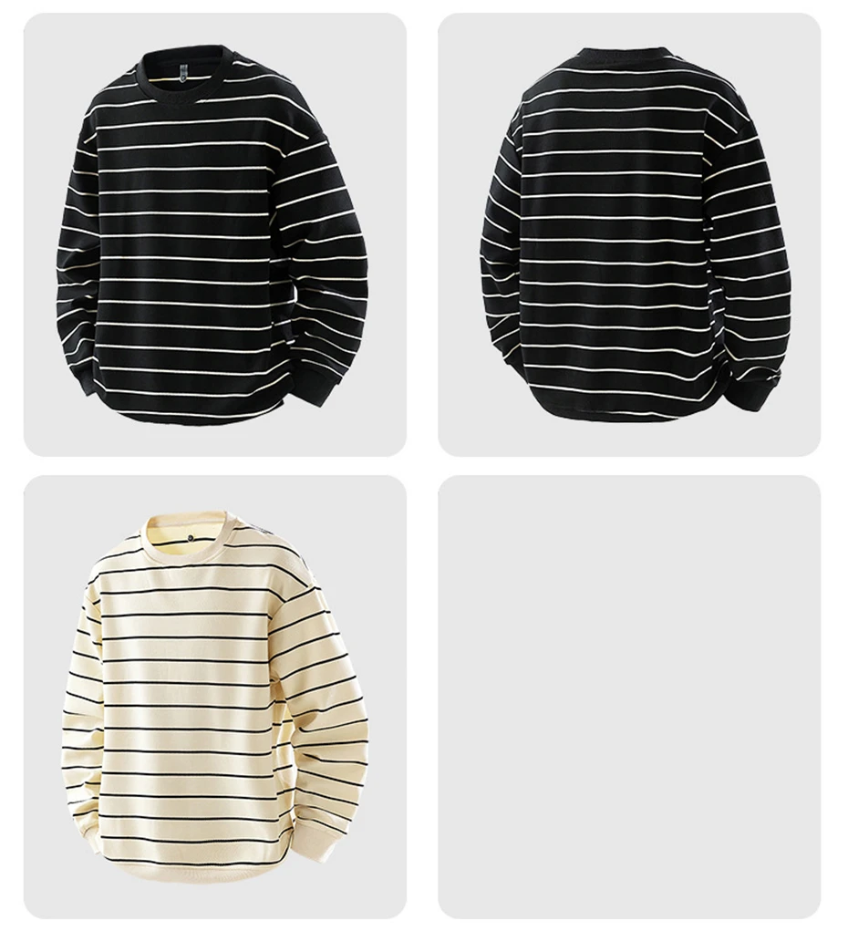 Striped Sweatshirt Men 8XL Plus Size Sweatshirt Spring Autumn Striped Pullover Fashion Casual Sweatshirts Male Big Size 8XL