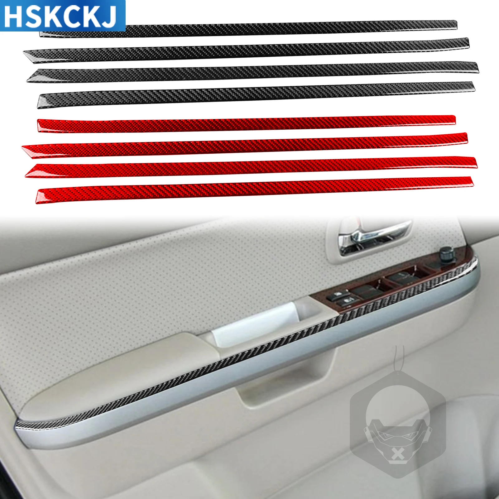 

For Suzuki Grand Vitara 2006—2013 Car Accessories Real Carbon Fiber Door Panel Strip Cover Trim Sticker Decoration
