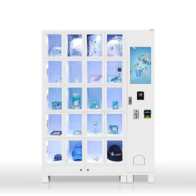 

！@24/7 Operated Smart Retail Lockers Visualized 20/30/40 Grids Locker Vending Machine for Subway Station
