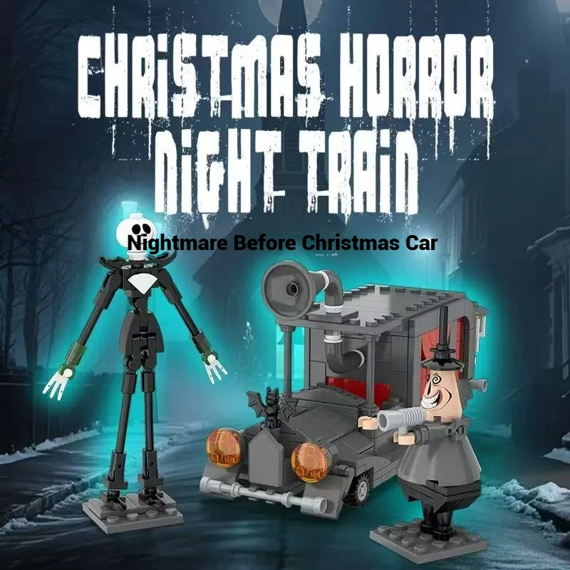 

Romantic Halloween toy gifts building blocks, horror night train model assembly, children's holiday gifts, desktop ornaments