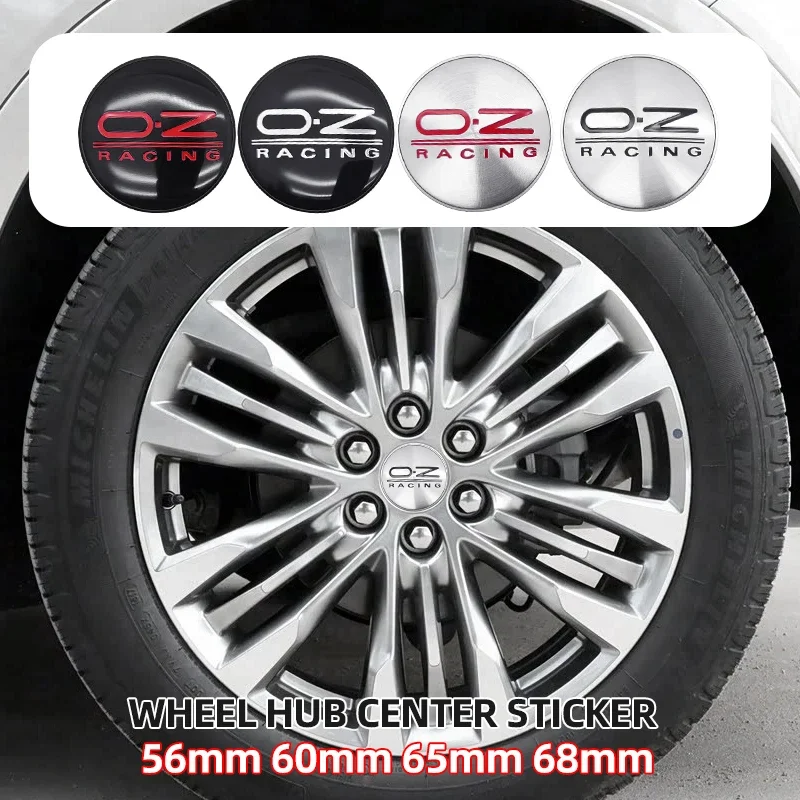 4pcs 56mm 60mm 65mm 68mm Car Tire Center Hub Cap Logo Sticker Rim Cap Badge For OZ RACING BBS Opel multiple Styling Trim badge