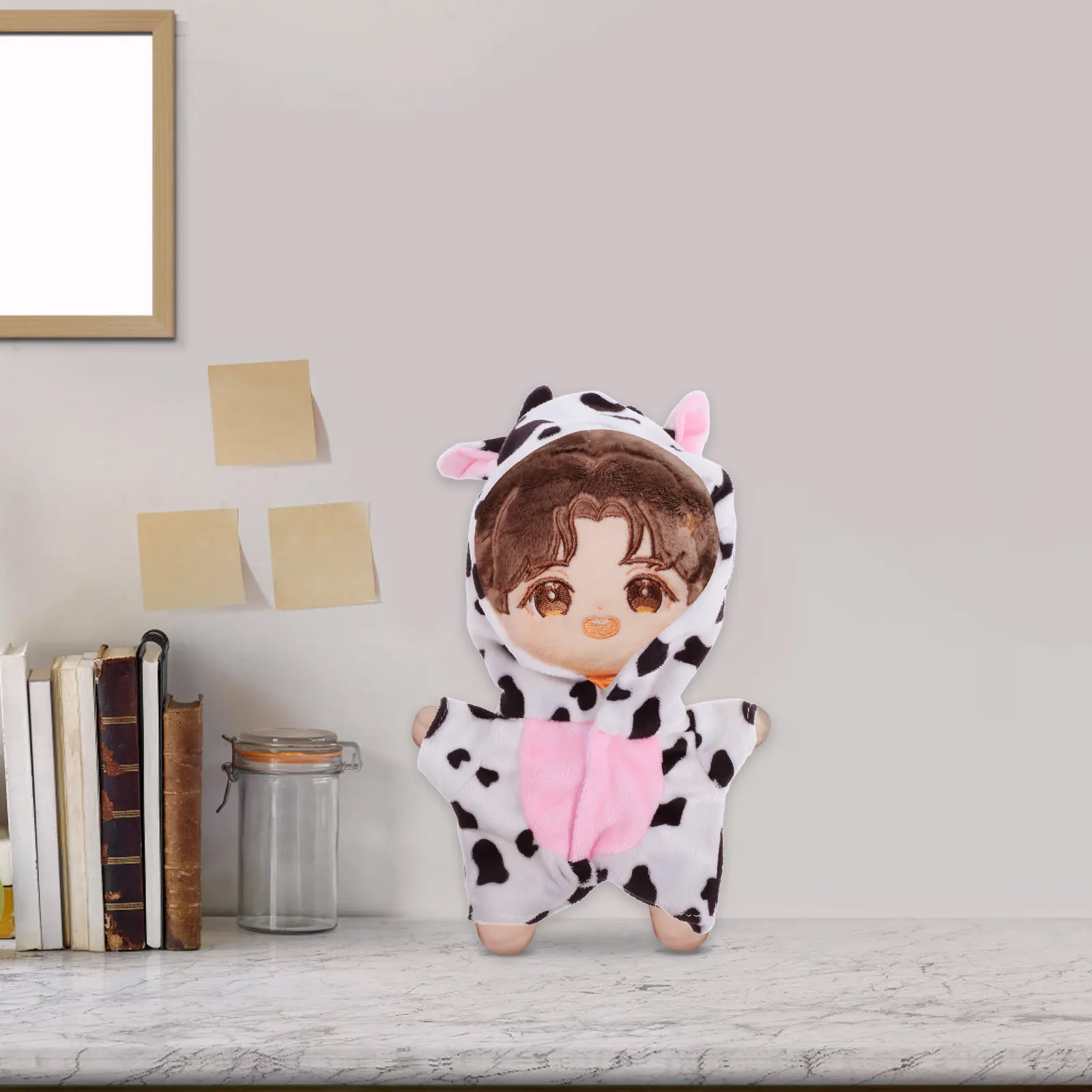 

Cow Clothing Jumpsuit Soft Comfortable Material Cute Pattern Easy Wear Replacement Outfit for 20Cm Character Pajama Accessories