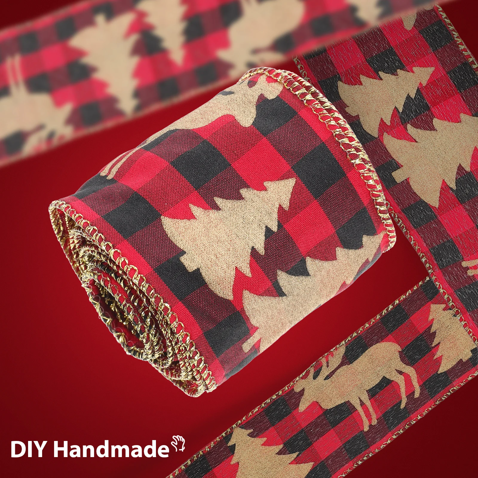 

Christmas Ribbon Xmas Tree Ribbon for DIY Gift Bow Knot Wrapping Holiday Decoration Crafts Ribbons for Crafts DIY