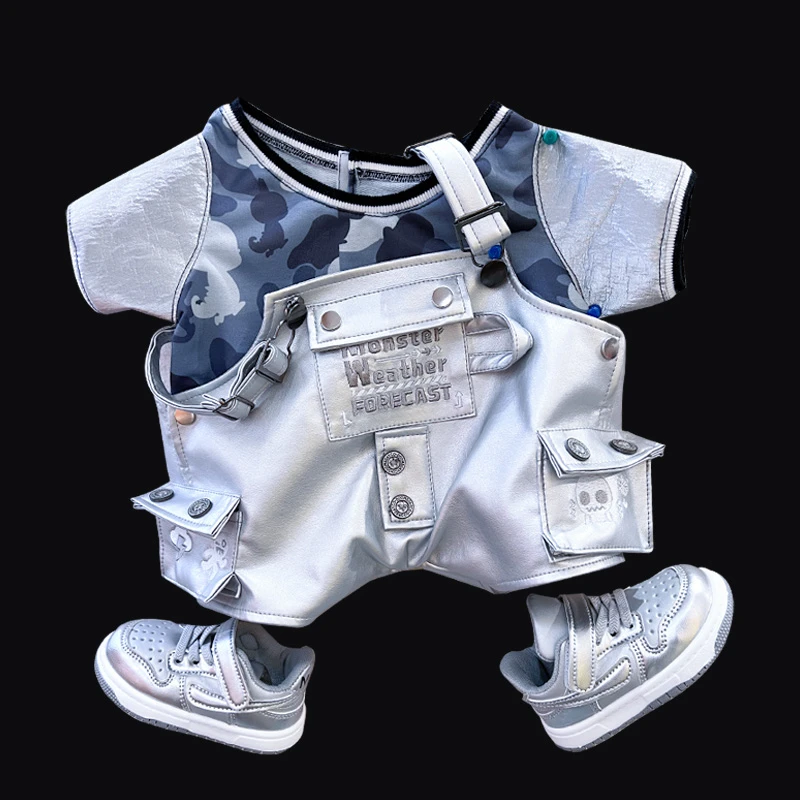 Per Rubble Feference 58 cm Capelli bianchi Zimomo 2.0 Yin Qing Angel Set di vestiti per bambini in pelle argento Abbigliamento da gioco alla moda labubu