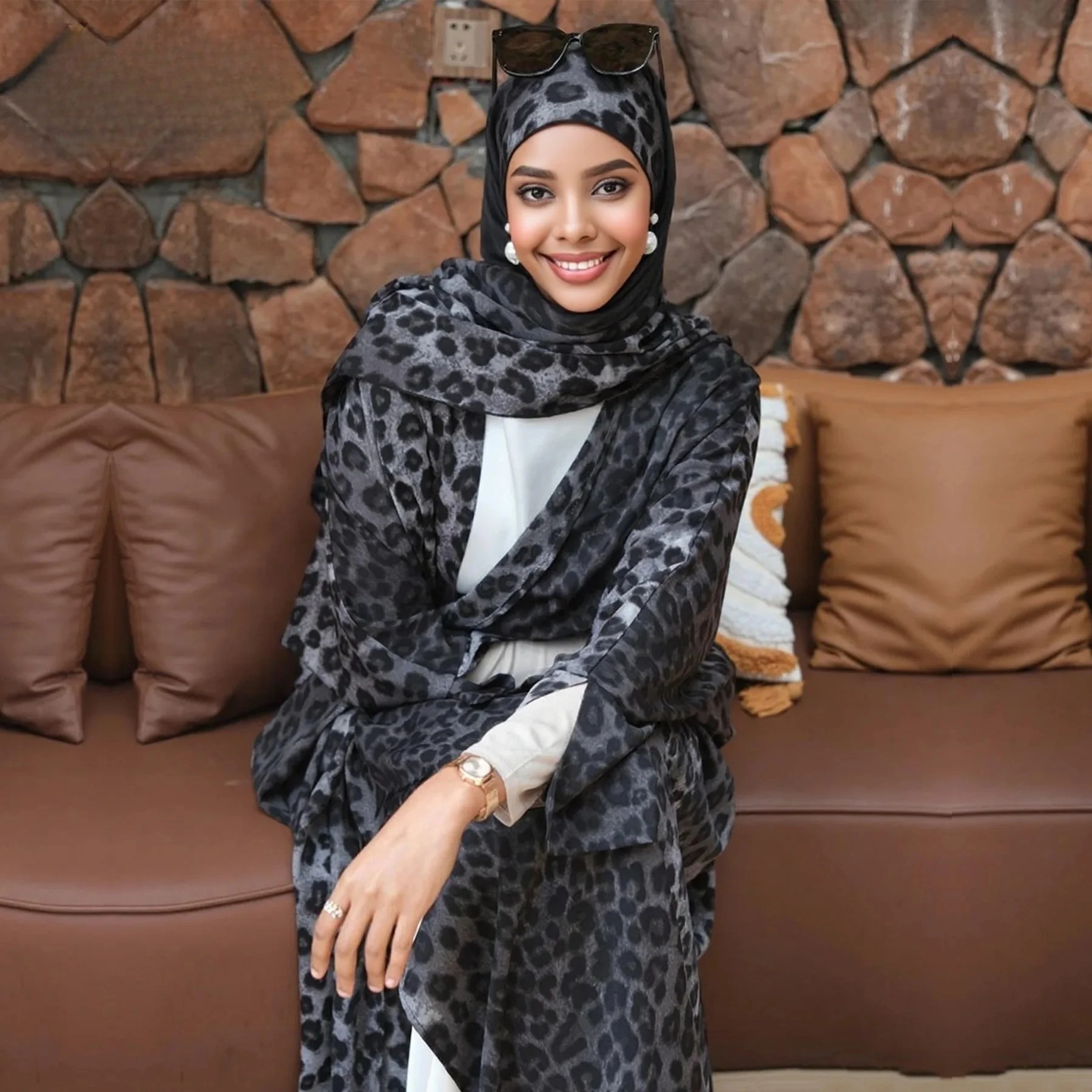 

AliExpress TikTok Amazon Middle East printed cardigan abayaLR975