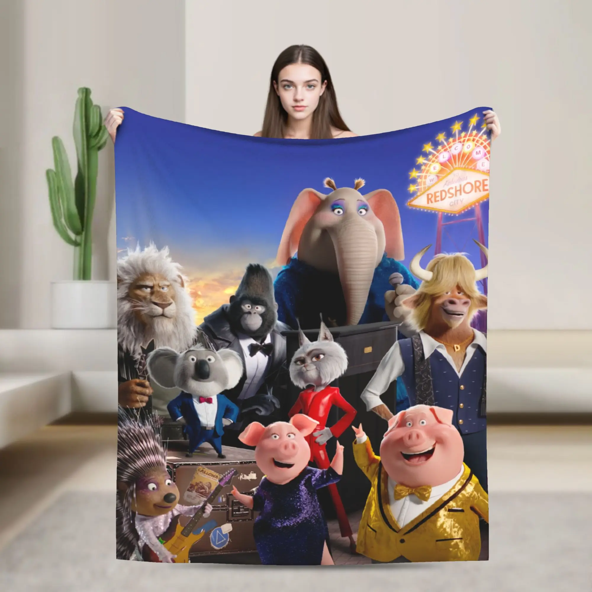 Sing 2 Movie Accessories Blanket Lightweight Warm  Throw Blankets for Living Room 50x60 Inches Multi-size Throws And Blankets