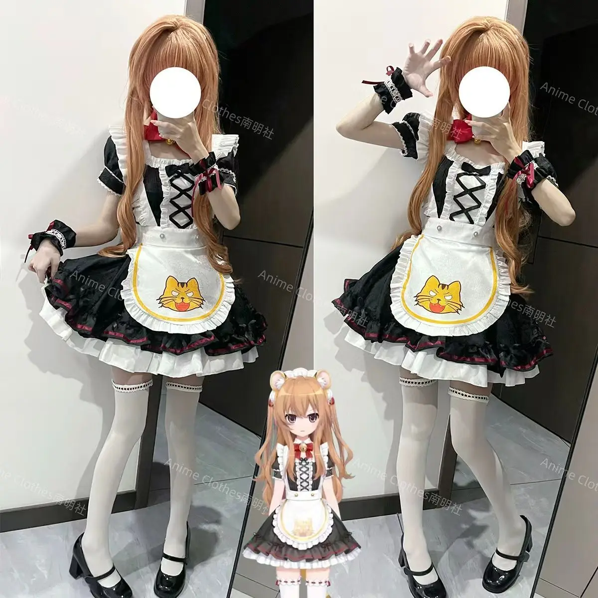 

Taiga Aisaka Black Maid Cosplay Costume Cute Anime Girl Maid Dress Outfit Toradora Cosplay Set for Events and Conventions