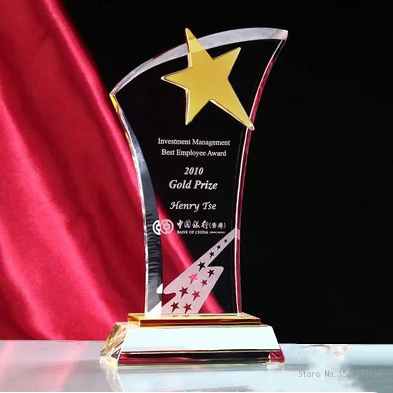 

Crystal Metal Trophy Custom, Creative, High-End, Home Decor, Music competition, Prize, Personalized Five-Pointed Star