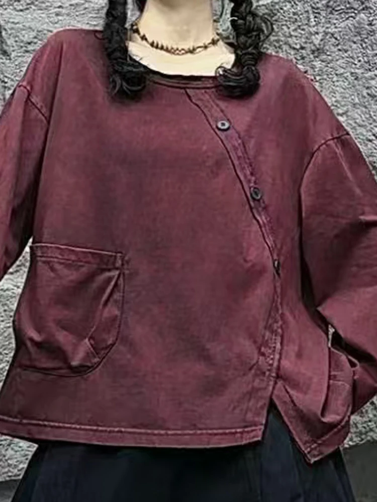 Amax luluE Fashion Vintage Womens Spring Tops Luxury Punk Casual Classic Loose Tshirts Harajuku Gothic Cotton Clothes Streetwear