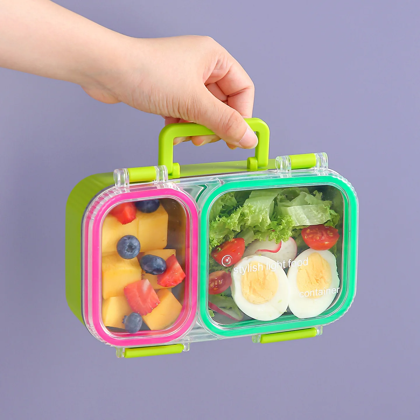 480ml 304 Stainless Steel Divided Food Container Leakproof Compartmentalized Snack Holder For Office School Daily Meal Organizer