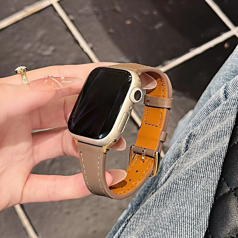 Cinturini in pelle classici per cinturino Apple Watch 38 40 41 42 44 45 46 49mm cinturino in vera pelle per iWatch SE S11 10 9 8 7 6 5 4 3