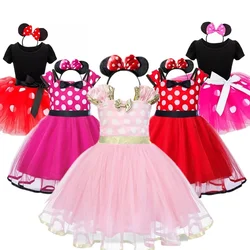 Baby Girls Minnie Mouse Dress for Toddler Clothing 1-5Yrs Kid Cosplay Vestidos Halloween Costume for Kids Christmas Party Dress